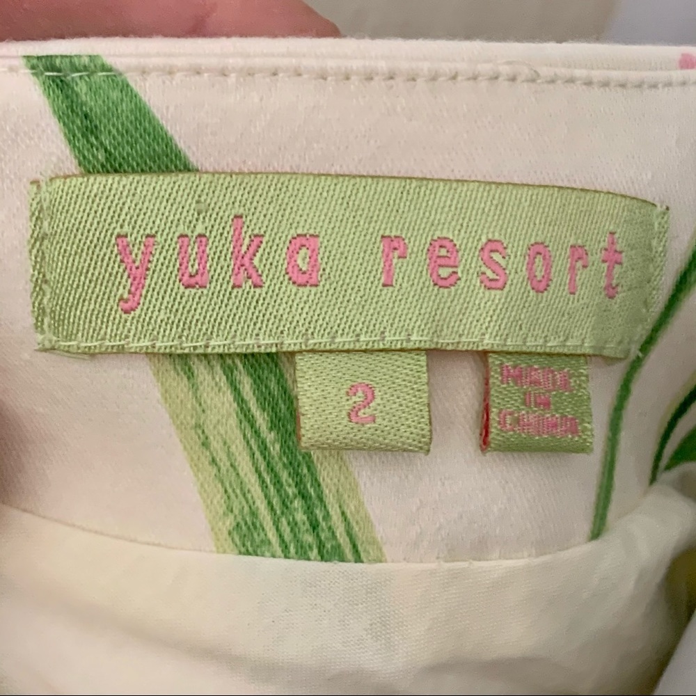 YUKA RESORT Floral Blue Vase Cotton Pencil Skirt - Picture 2 of 13